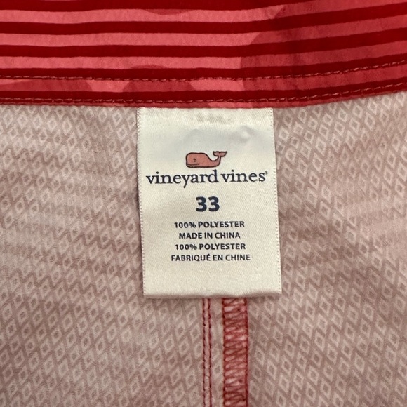 Men's Vineyard Vines 33 Swim Shorts Trunks Board Hybrid Red Pink Drawstring EUC - Picture 9 of 9